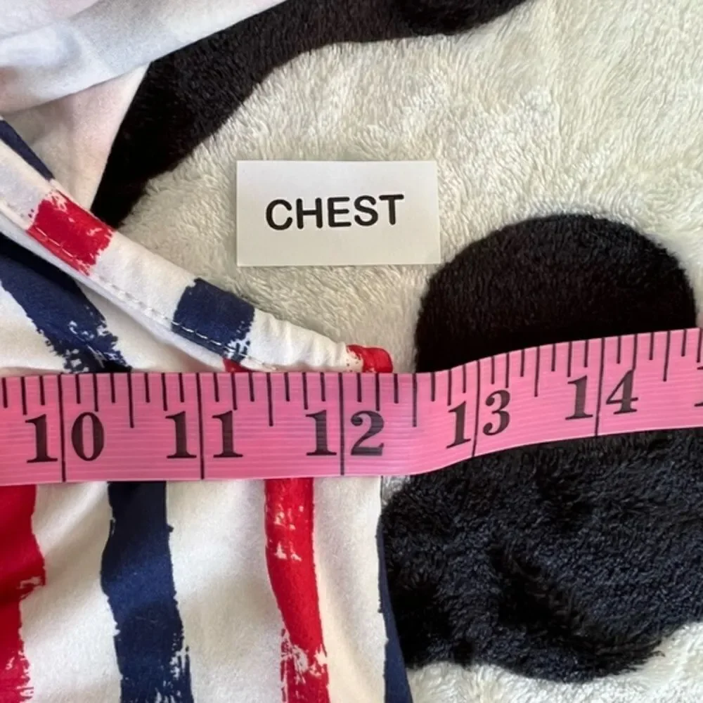 Stars and Stripes Distressed Denim Short Set 3XS (6-12 months) 4th of July Girls - Picture 8 of 16